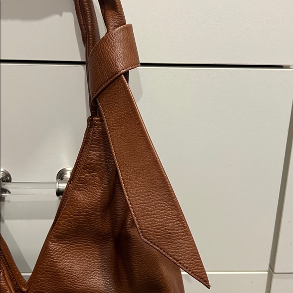 Sondra Roberts Squared Faux Pebble Leather Knotted Handle Tote Bag - Picture 4 of 14